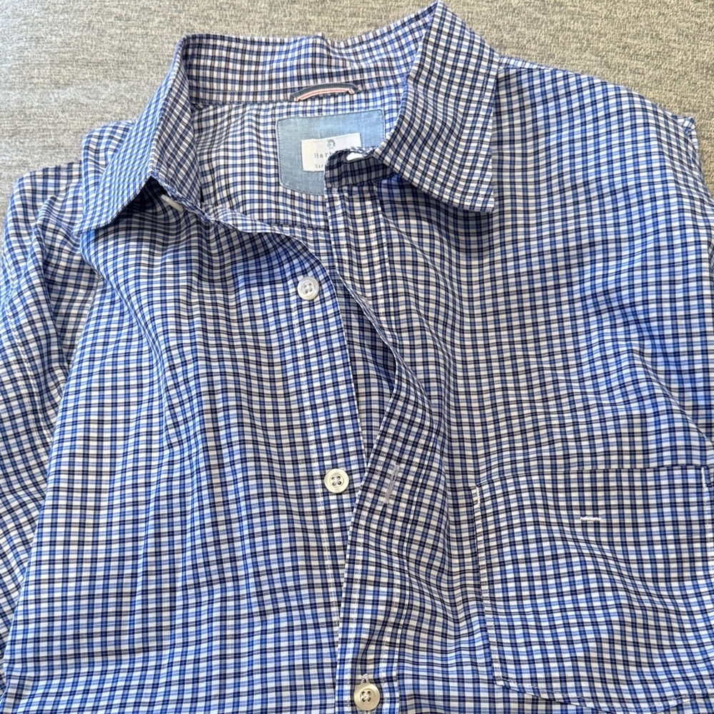 Hartford Blue and White Gingham Shirt